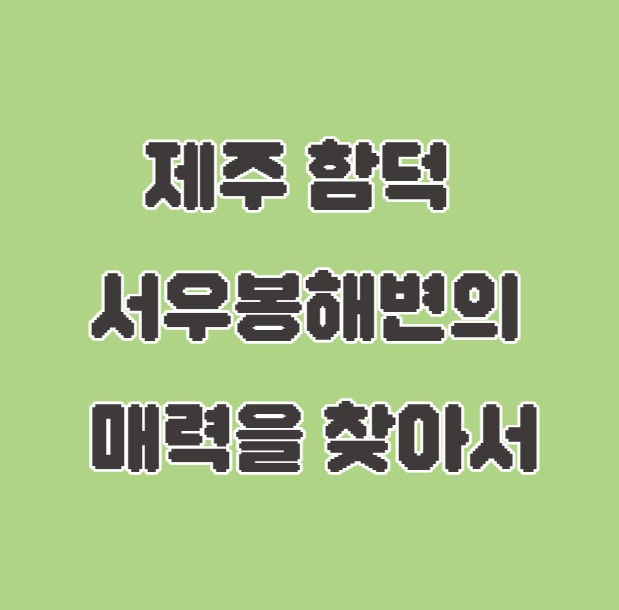 함덕 서우봉해변의 매력을 찾아서