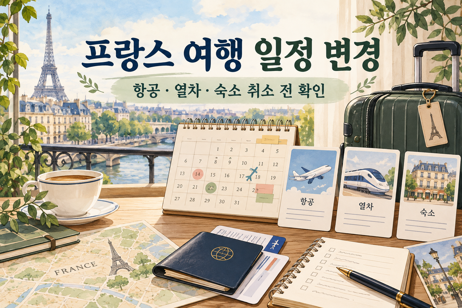 프랑스 여행 일정 변경 - 항공&middot;열차&middot;숙소 취소 전 확인 방법
