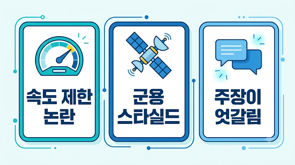 스타링크 속도 제한 논란의 핵심 세 가지