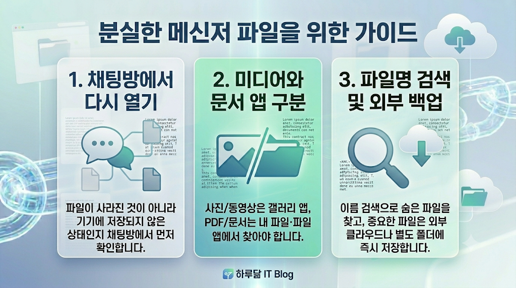 카카오톡 파일이 안 보일 때 확인 순서