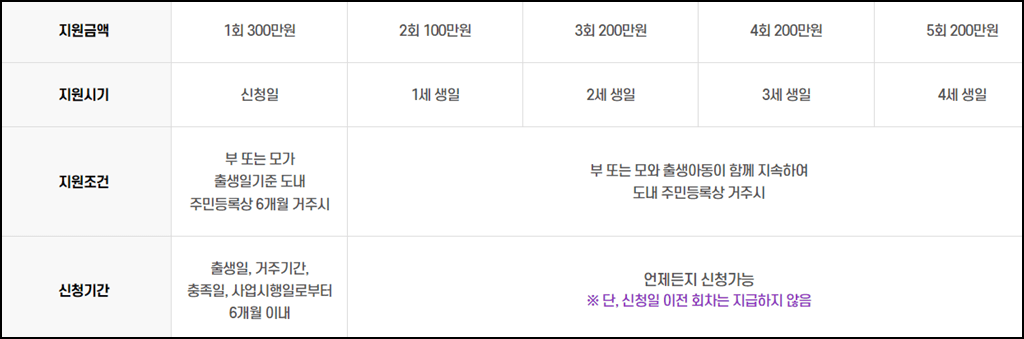 충북 출산지원금