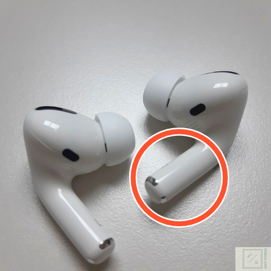 에어팟 프로의 터치센서 표시 이미지 입니다.