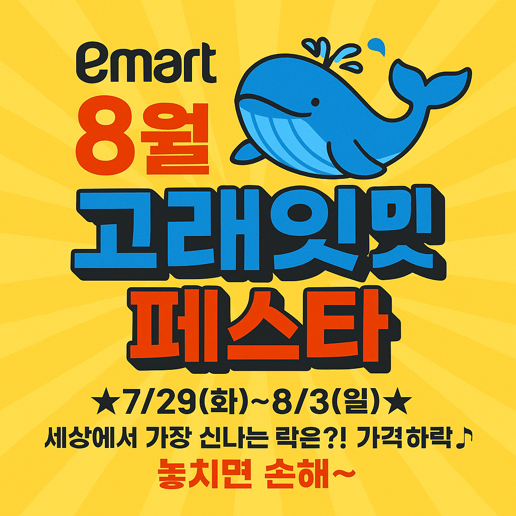 이마트 고래잇 페스타 8월 특가 할인 정보 총정리! 놓치면 손해