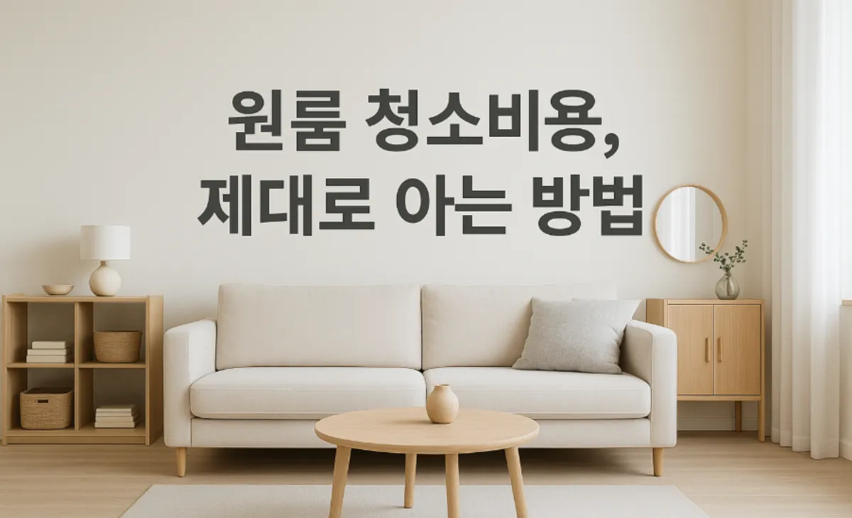 원룸 청소비용, 제대로 아는 방법