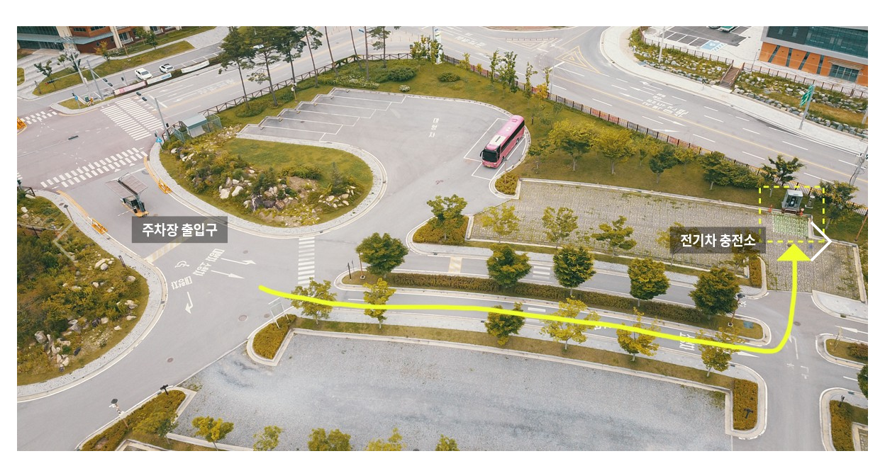 백두대간 수목원 주차장과 전기차 충전소 위치