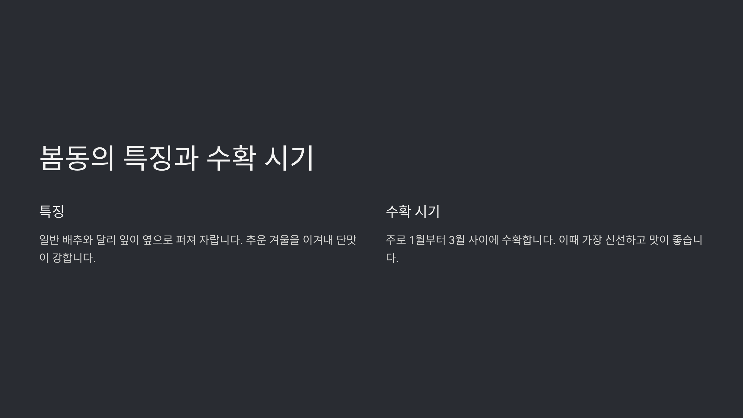 봄동 요리 레시피 모음