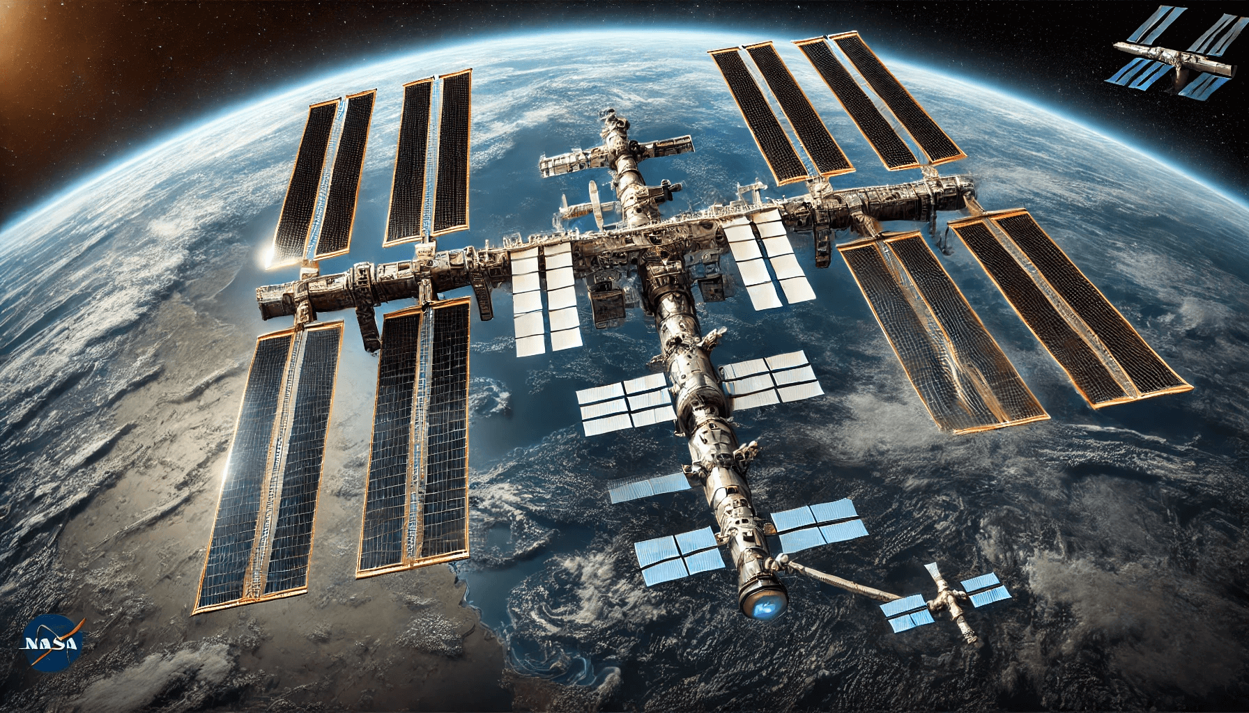 우주정거장 모습 사진