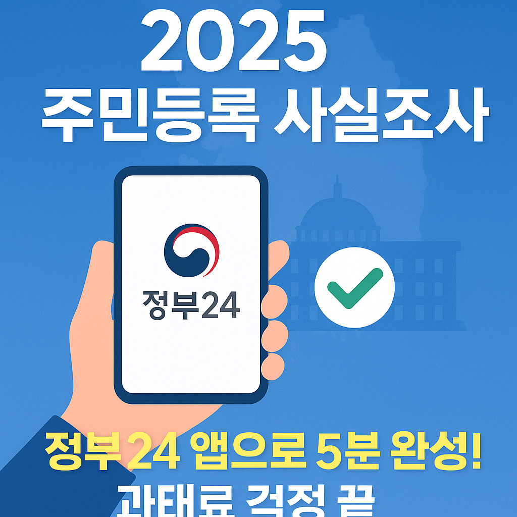 2025 주민등록 사실조사, 정부24 앱으로 5분 완성! 과태료 걱정 끝!