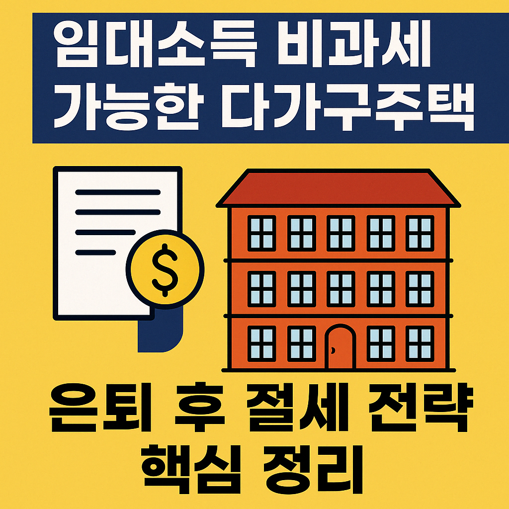 임대소득 비과세 가능한 다가구주택, 은퇴 후 절세 전략 핵심 정리
