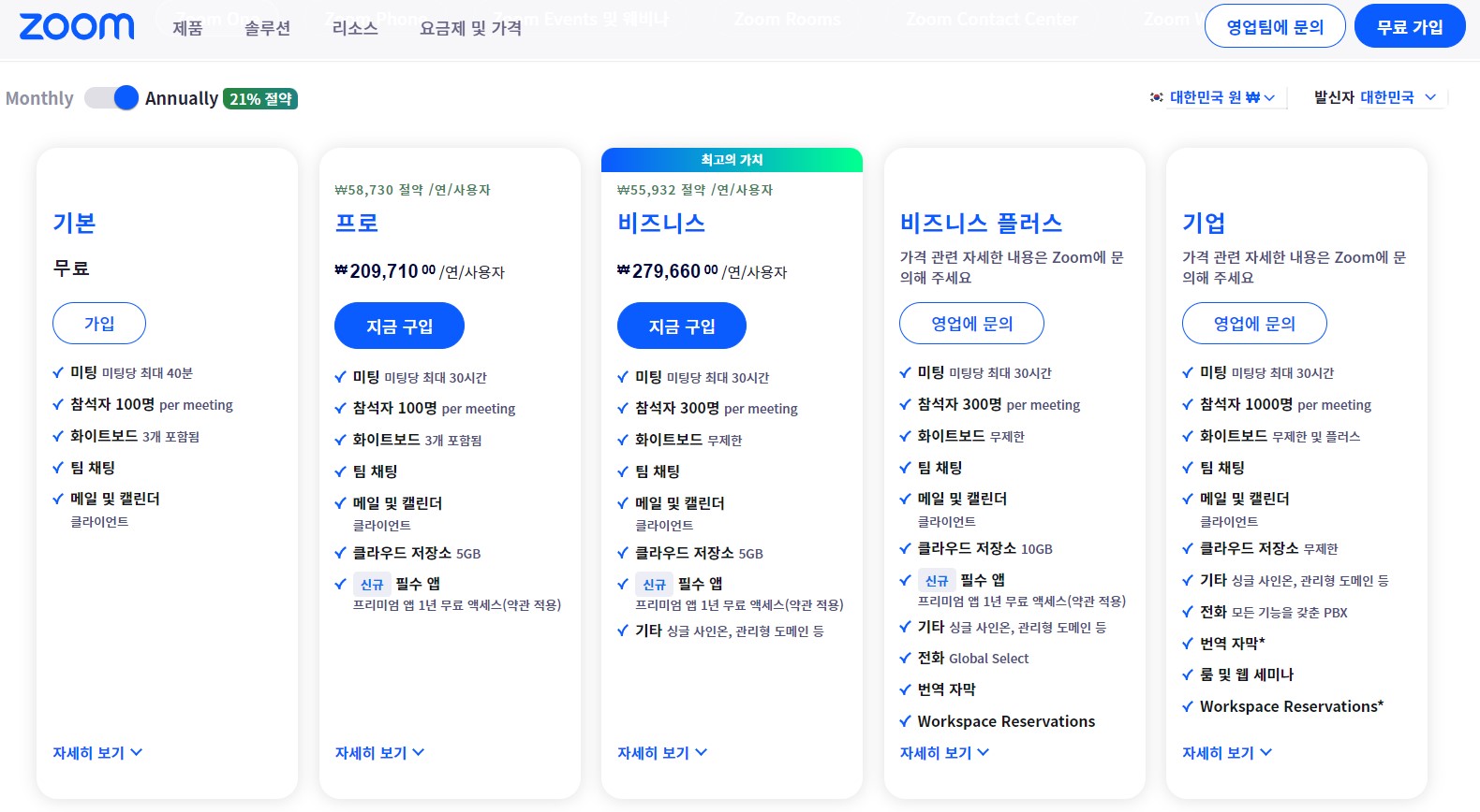 zoom 줌 PC버전 다운로드 받기, 회의 개설 참가 방법