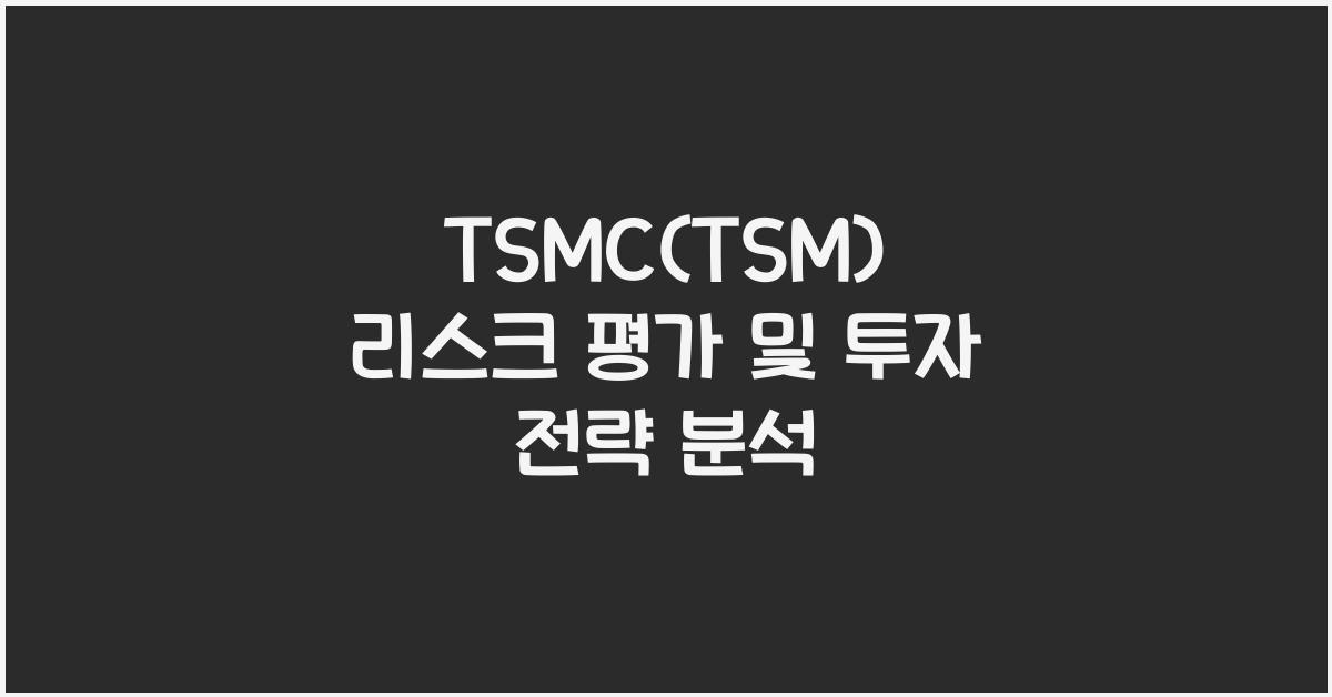 TSMC(TSM) 리스크 평가