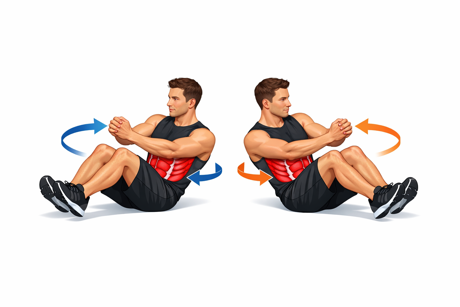 러시안 트위스트 복사근 운동