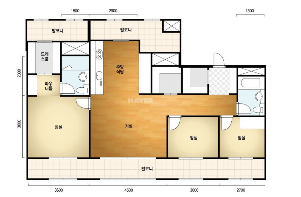 래미안 원베일리 84D 평면도