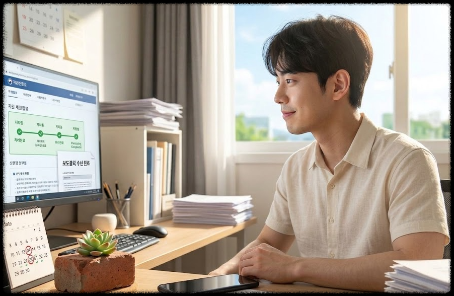 국민신문고 답변 화면을 확인하는 모습