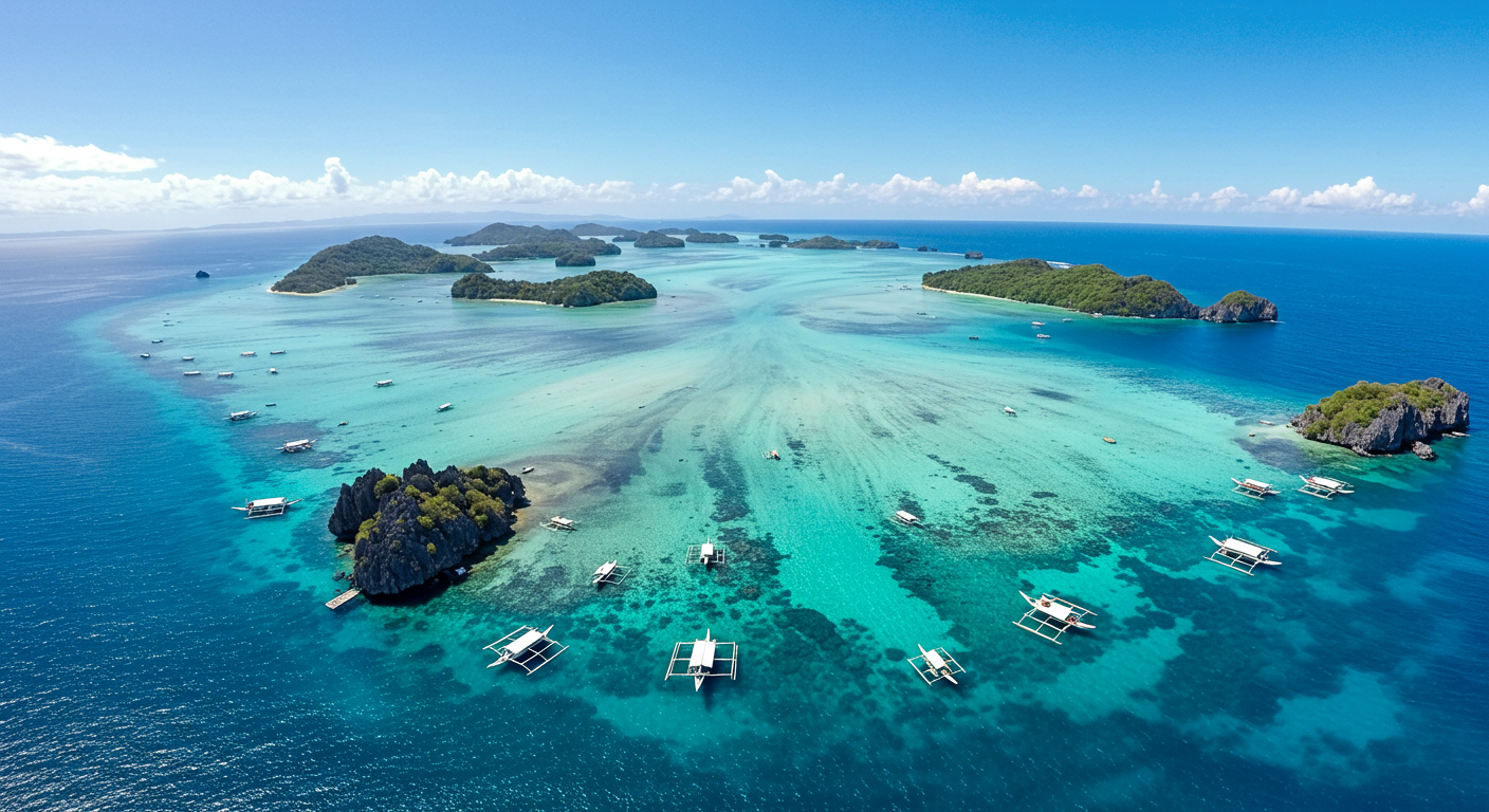 세부 해안 드론 전경