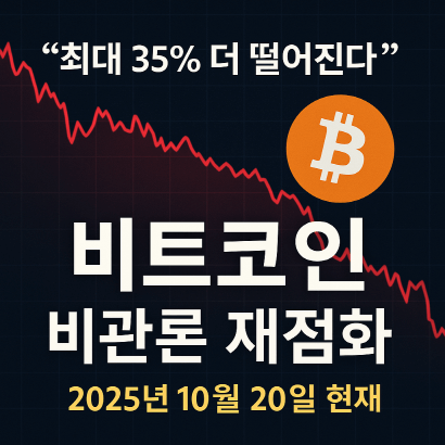 2025년 10월 코인시장 급락 진단 : 비트코인 하락 원인과 향후 시나리오 총정리