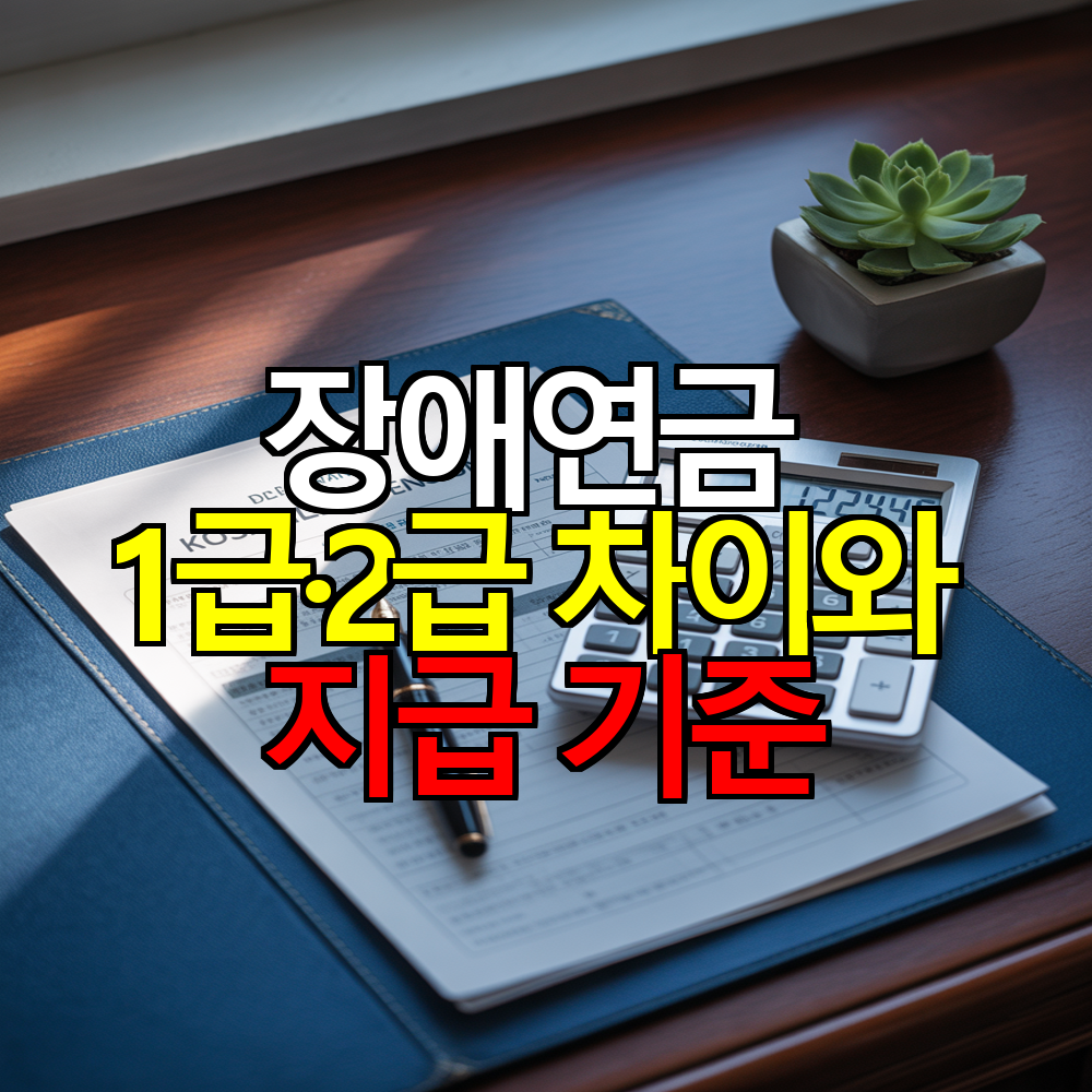 장애연금 1급&middot;2급 차이와 지급 기준 (2025 최신판)