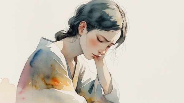 INFP 기질의 청소년은 감정이 깊고, 그 감정을 오랫동안 간직하는 경향이 있습니다. 조용하고 섬세해 보이지만, 내면에서는 수많은 감정과 의미의 파도가 끊임없이 일렁입니다에 관한 그림