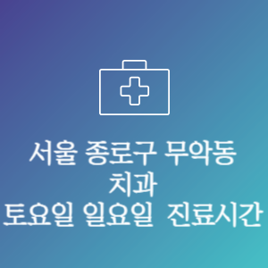 서울 종로구 무악동 치과 주말 토요일 일요일 문여는 병원 진료시간