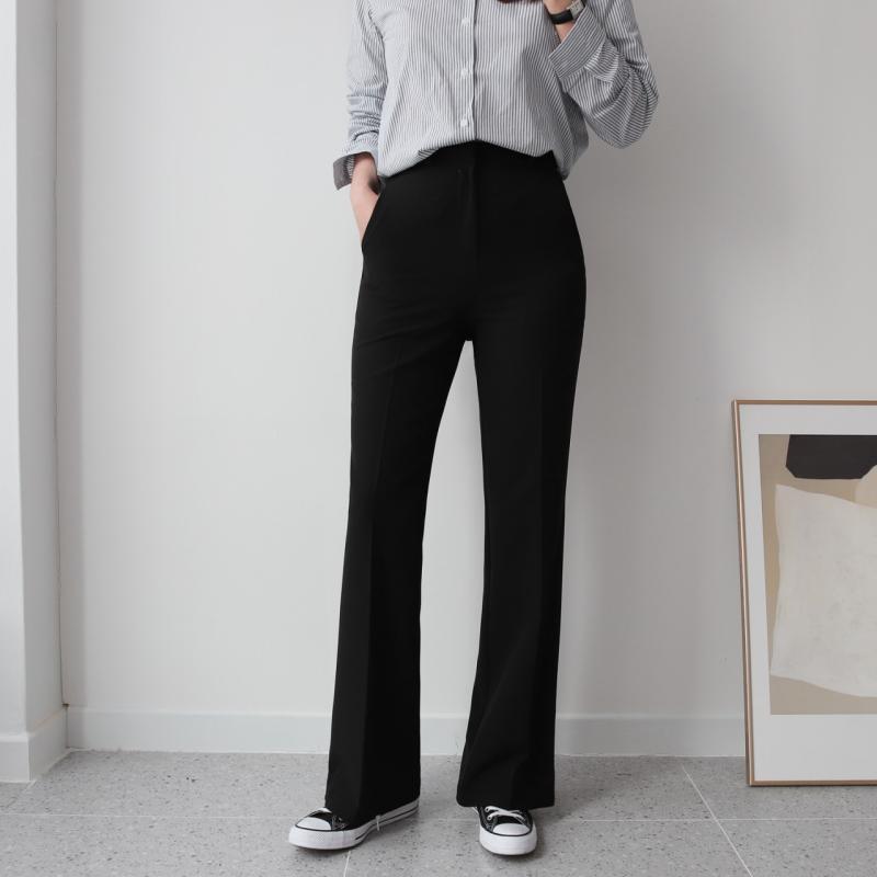 하이웨스트 부츠컷 와이드 슬랙스 세미 여성와이드팬츠 통바지 키큰여자 슬랙스 정장바지