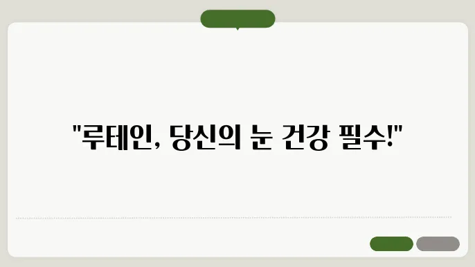 루테인 효과