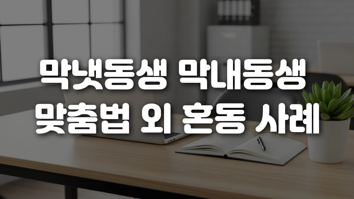 막냇동생 막내동생 맞춤법 외 혼동 사례