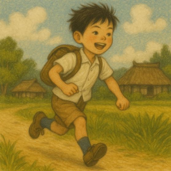 들판을 달리는 닛짱의 활기찬 모습