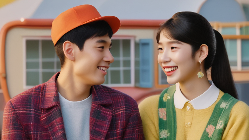 사랑스런 젊은 커플의 캐릭터