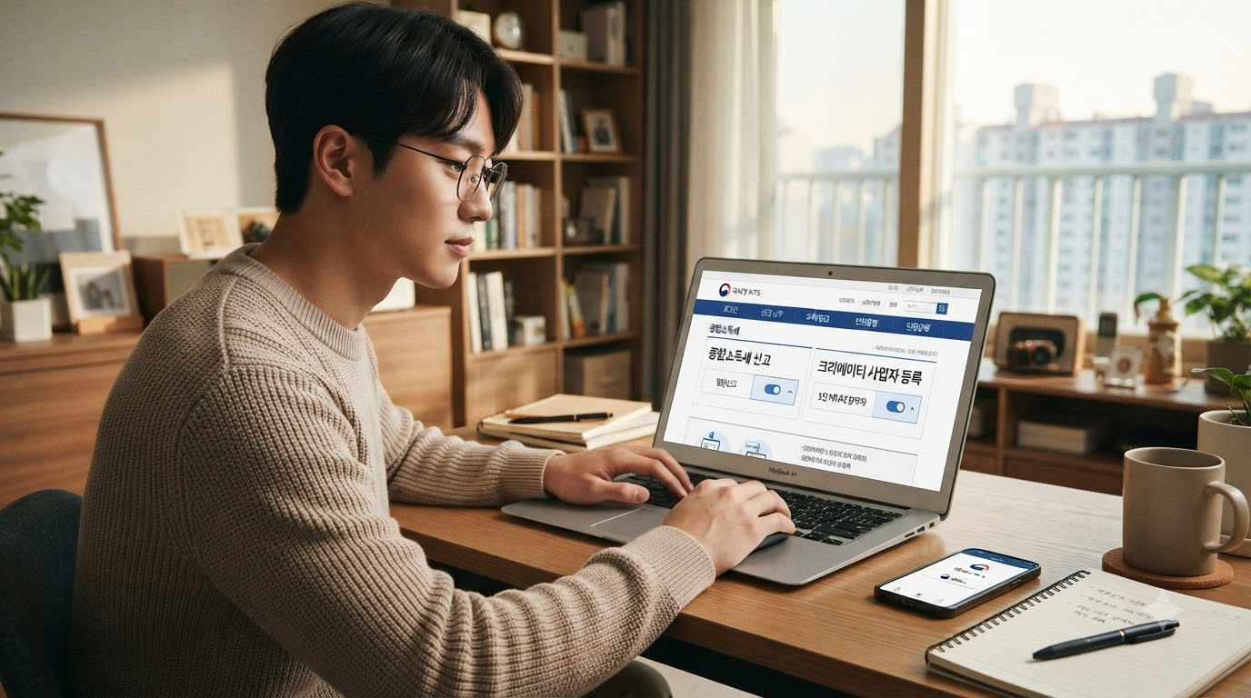 국세청 홈택스 종합소득세 신고 및 크리에이터 사업자 등록