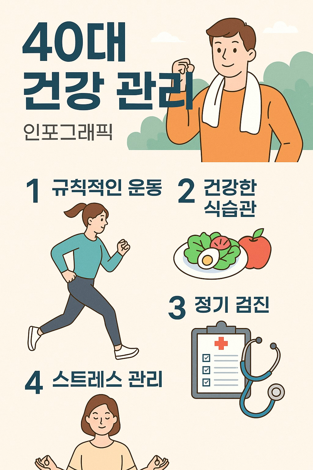 40대 건강관리 인포그래픽