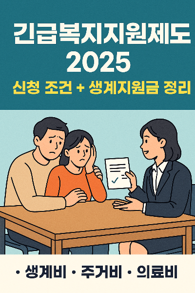 갑자기 어려워졌다면? 지금 신청 가능한 긴급복지생계지원금 제도 2025