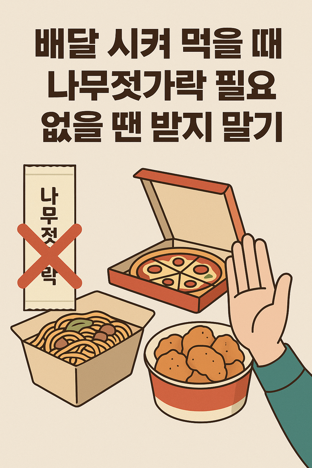 배달 시켜 먹을 때 나무젓가락 필요 없을 땐 받지 말기