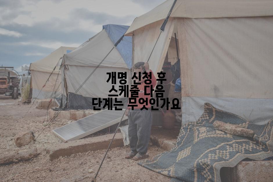 개명 신청 후 스케줄 다음 단계는 무엇인가요