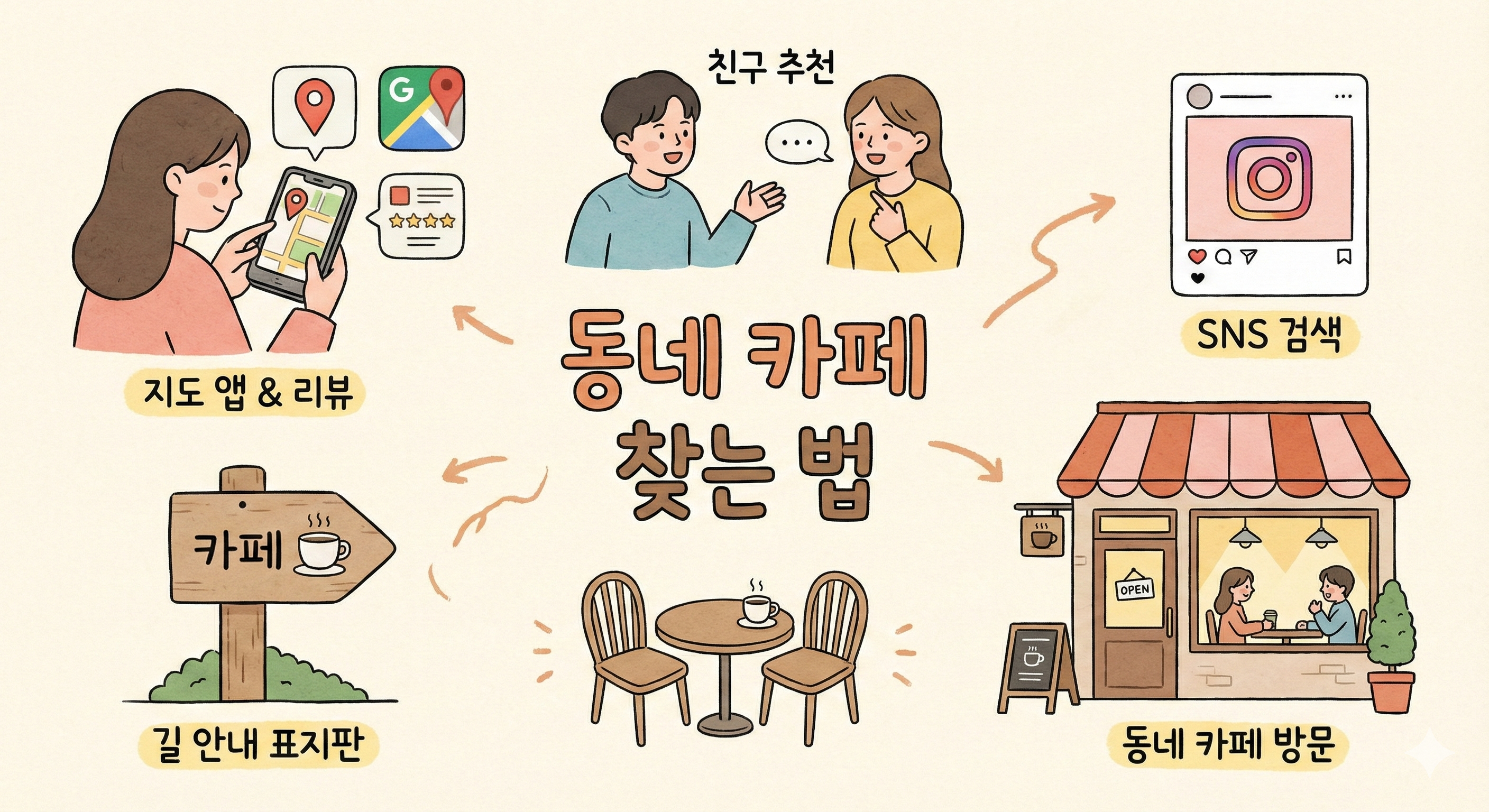 동네 카페 찾는 법