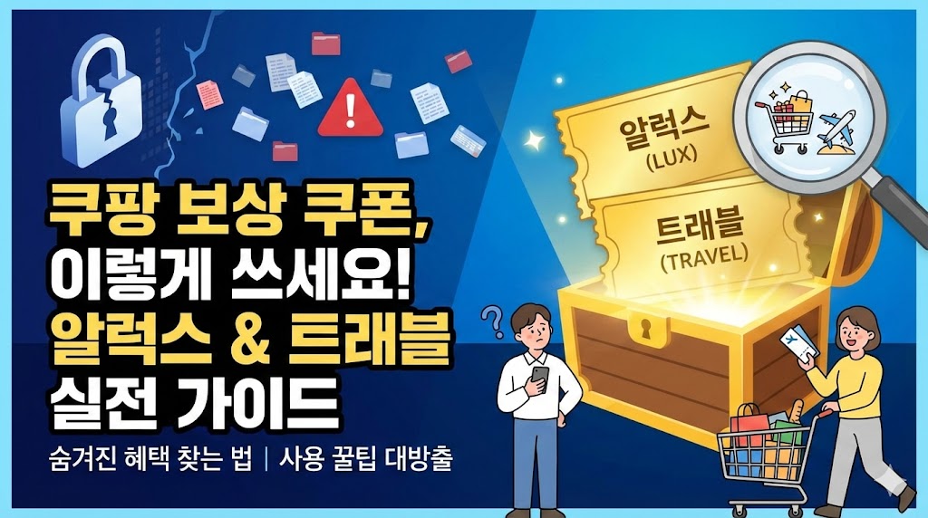 쿠팡 개인정보 유출 보상 쿠폰(알럭스, 트래블)의 실질적 사용 방법