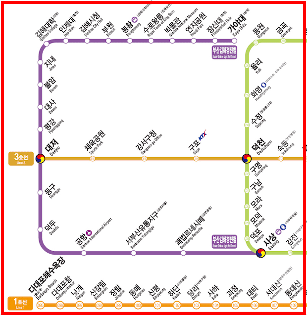 부산 지하철 노선도 크게보기 (이미지 저장)