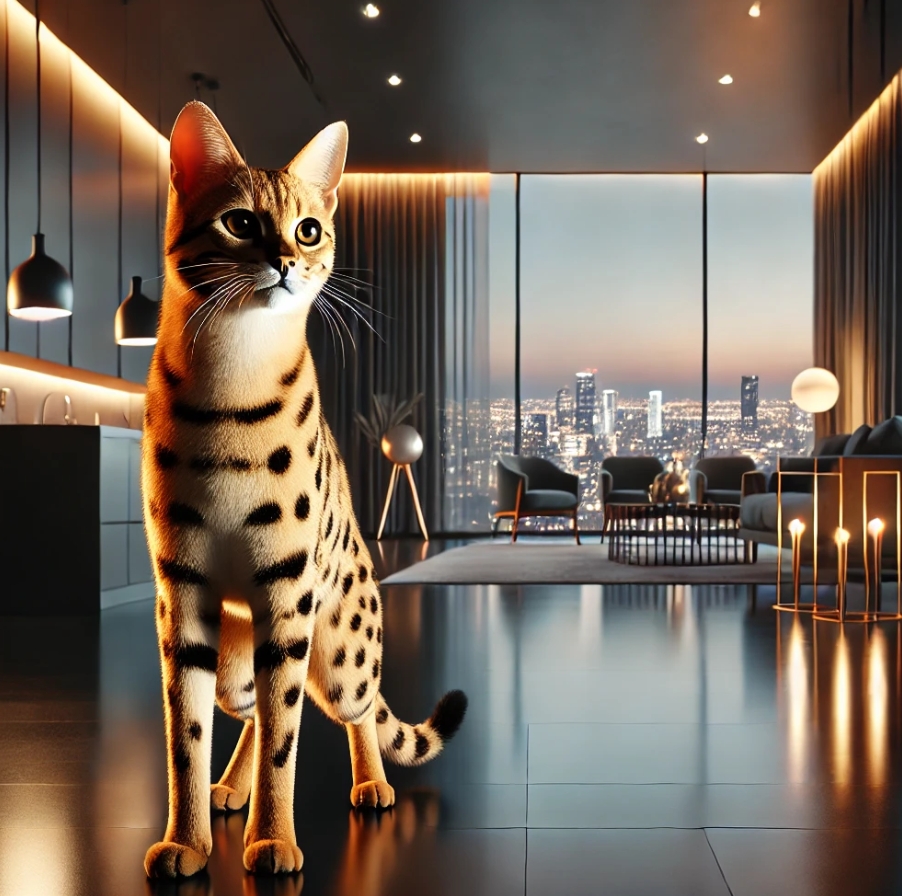 고급스러운 집 에 있는 사바나캣