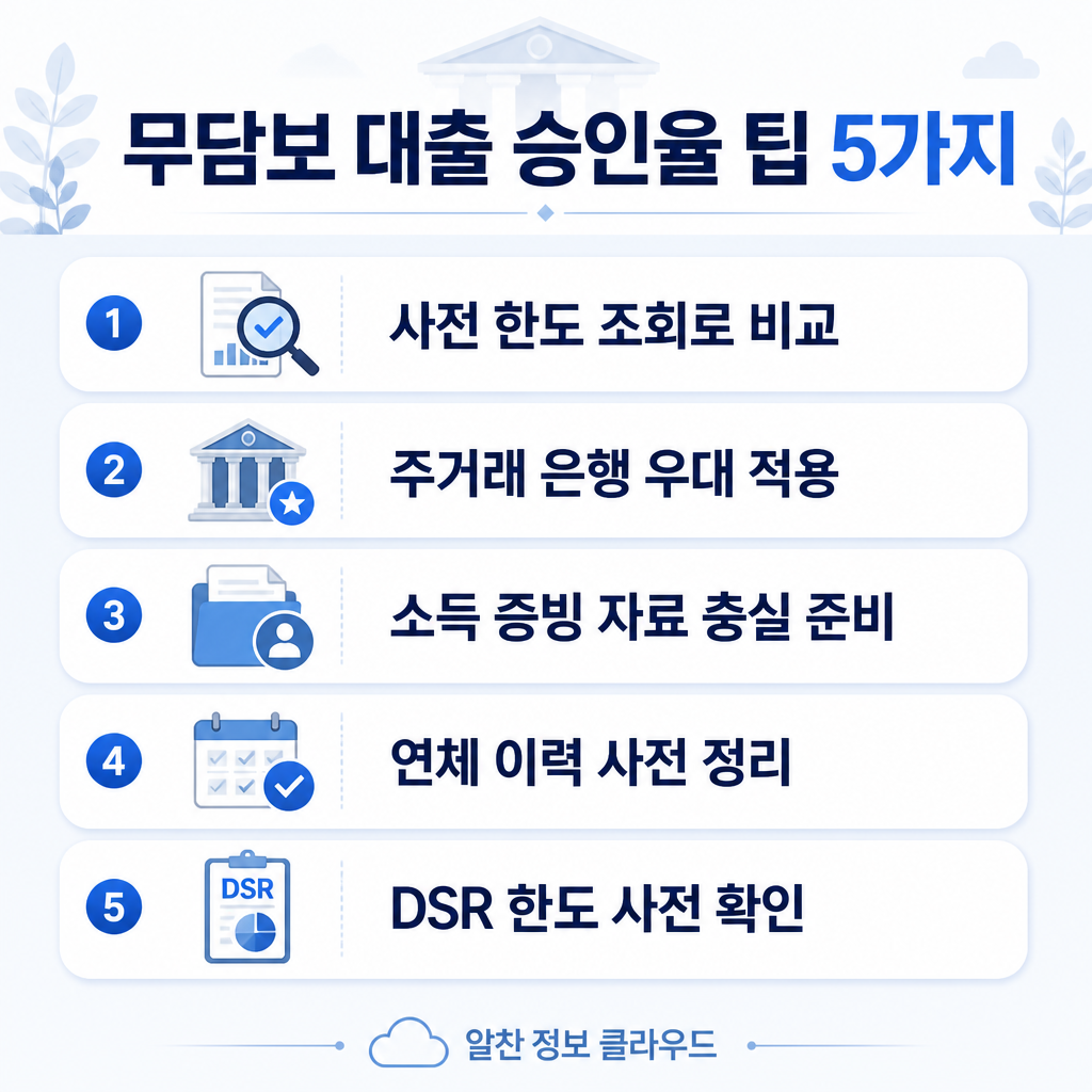 무담보 대출 승인 팁