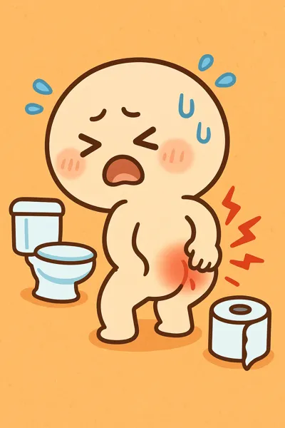 배변 시 출혈 단계별 묘사