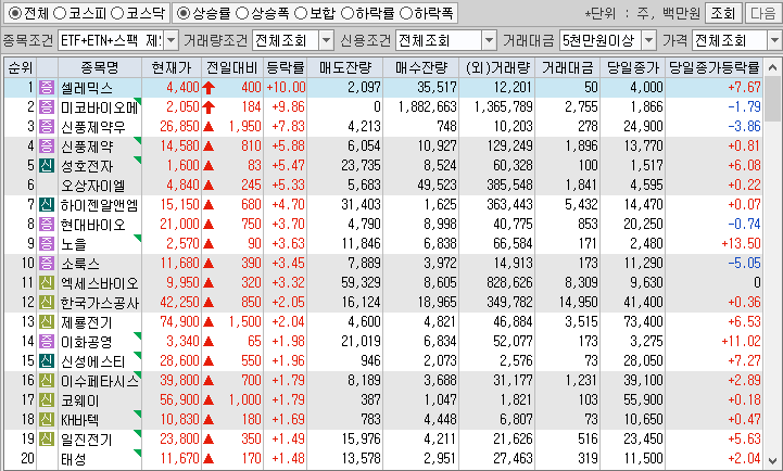 시간외 단일가 특징주