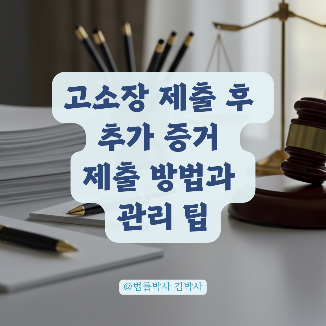 고소장 제출 이후 추가 주장과 증거, 이렇게 정리하세요!