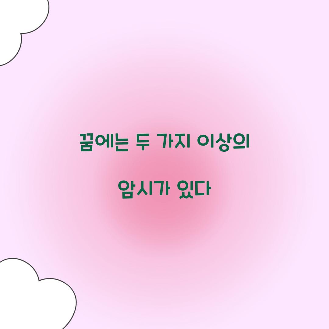 꿈에는 두 가지 이상의 암시가 있다