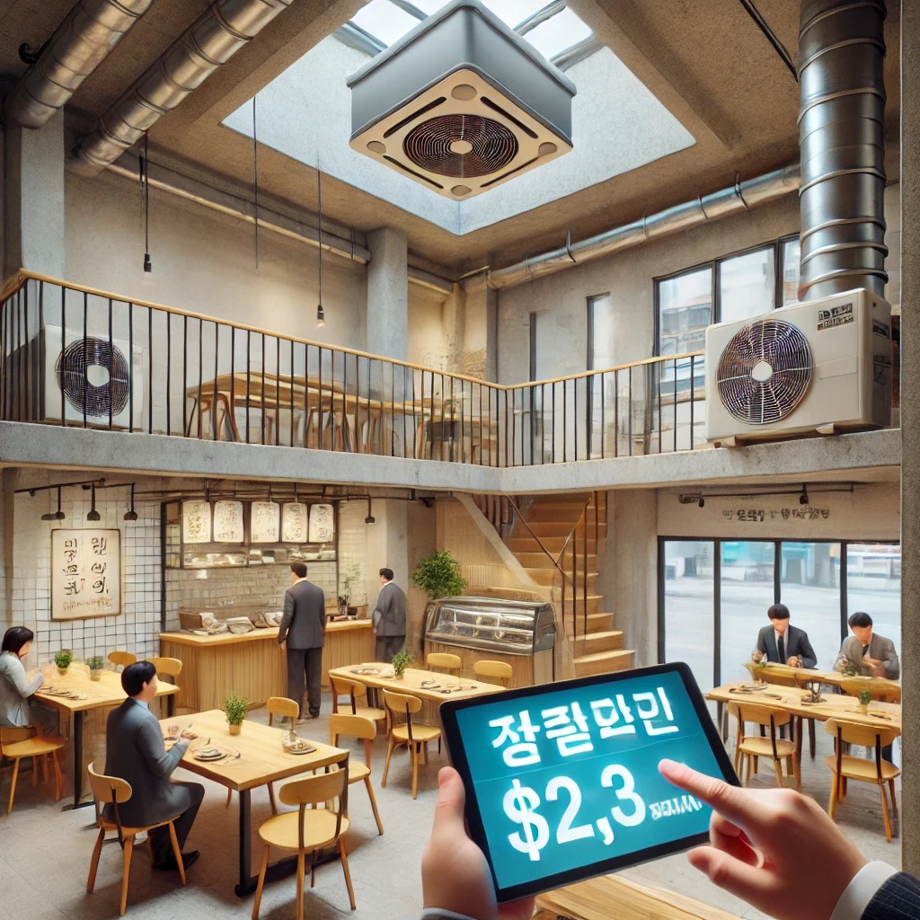 음식점으로 전환된 1층 공간과 식사 중인 손님들