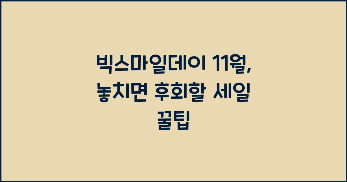 빅스마일데이 11월