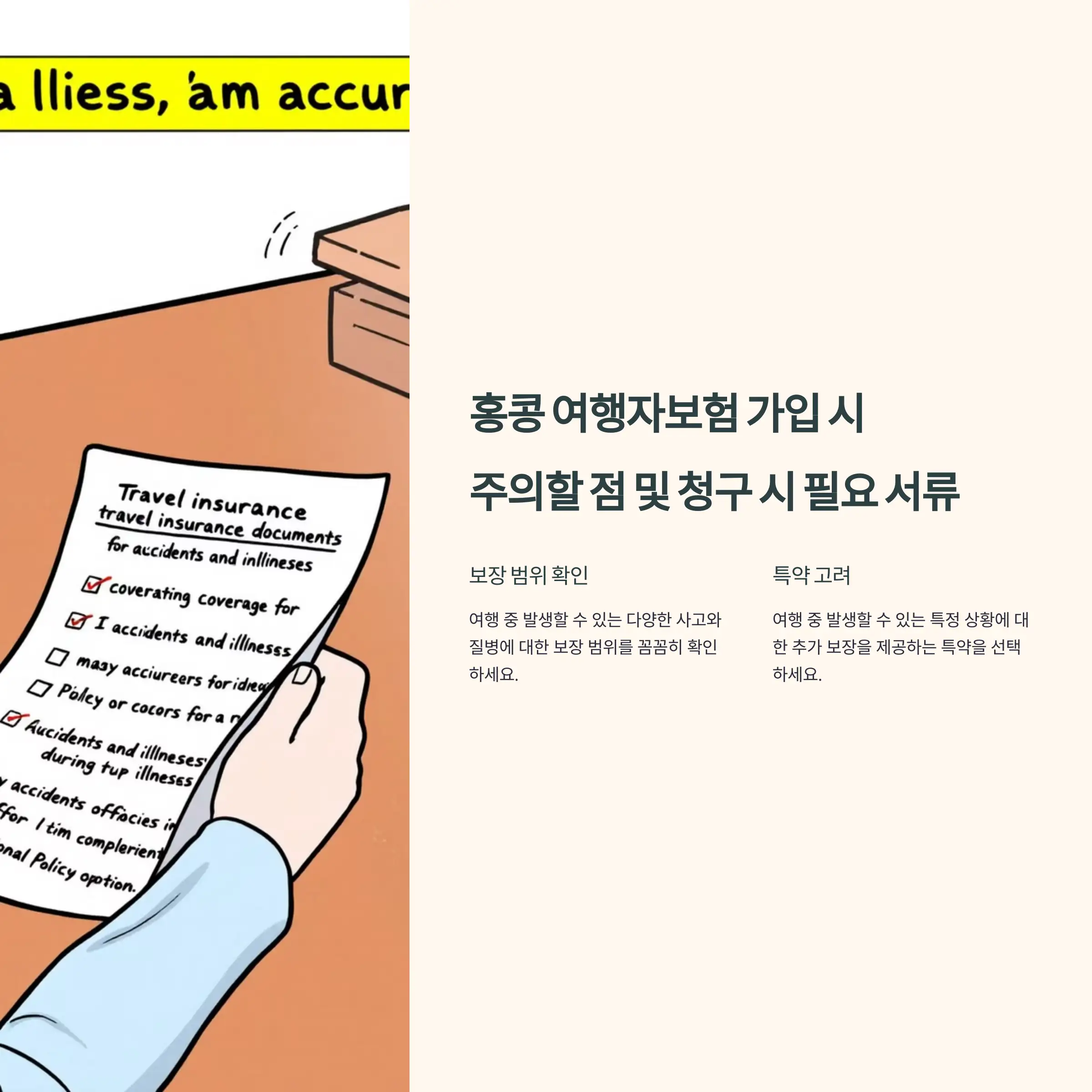 홍콩 여행자보험 가입 시 주의할 점 및 청구 시 필요 서류 삼성화재 여행자보험