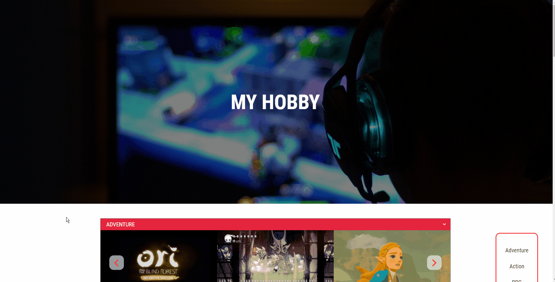 메뉴 고정 결과