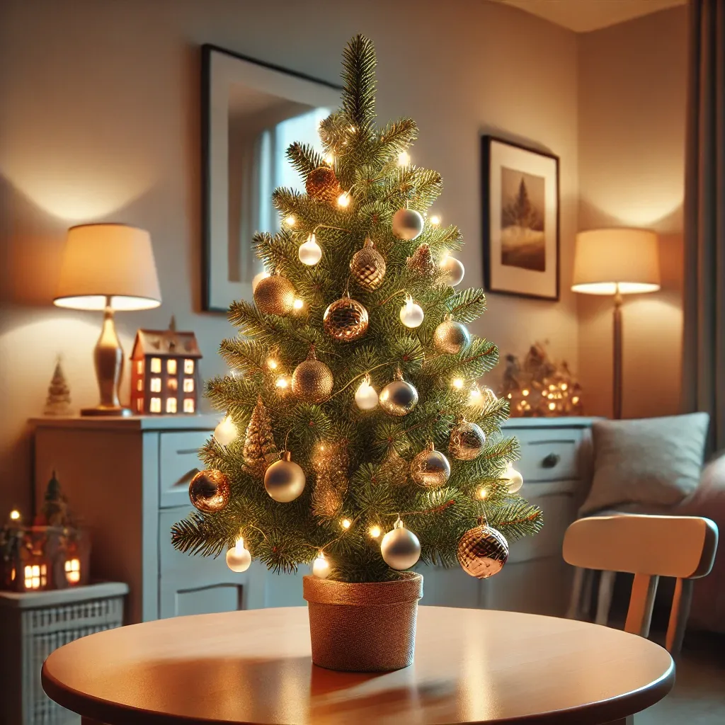 작고 귀여운 크리스마스 트리&amp;#44; 작은 방이나 테이블 위에 적합한 아담한 디자