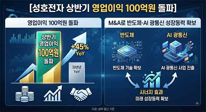 성호전자 영업이익 100억원 돌파 및 M&A 성장동력 확보