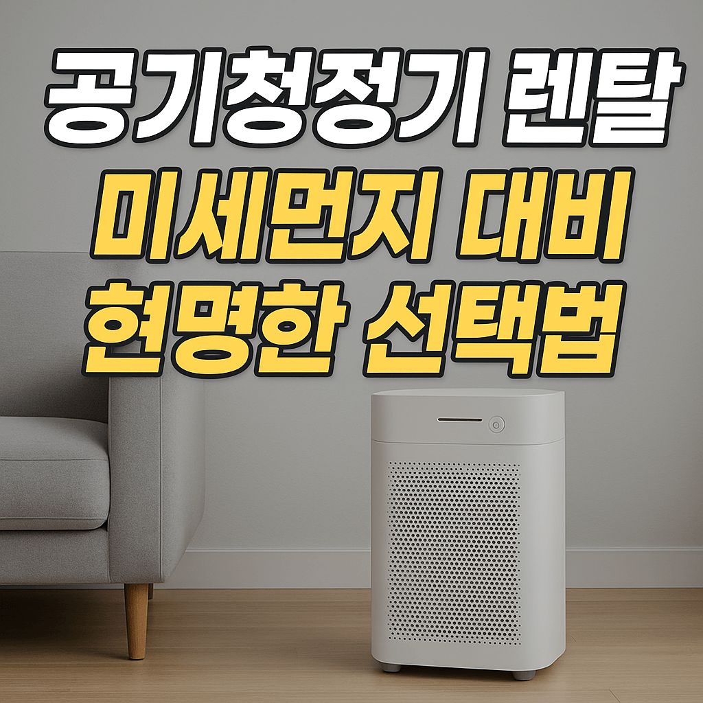 2025 공기청정기 렌탈 완전정리: 필터 관리부터 요금 비교까지