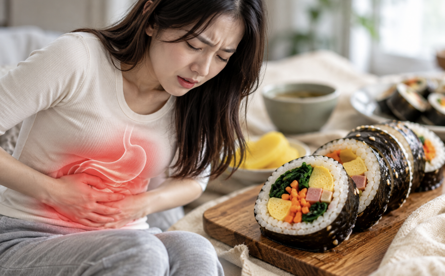 김밥 먹고 식중독 발생시 증상과 잠복기 확인해 보세요